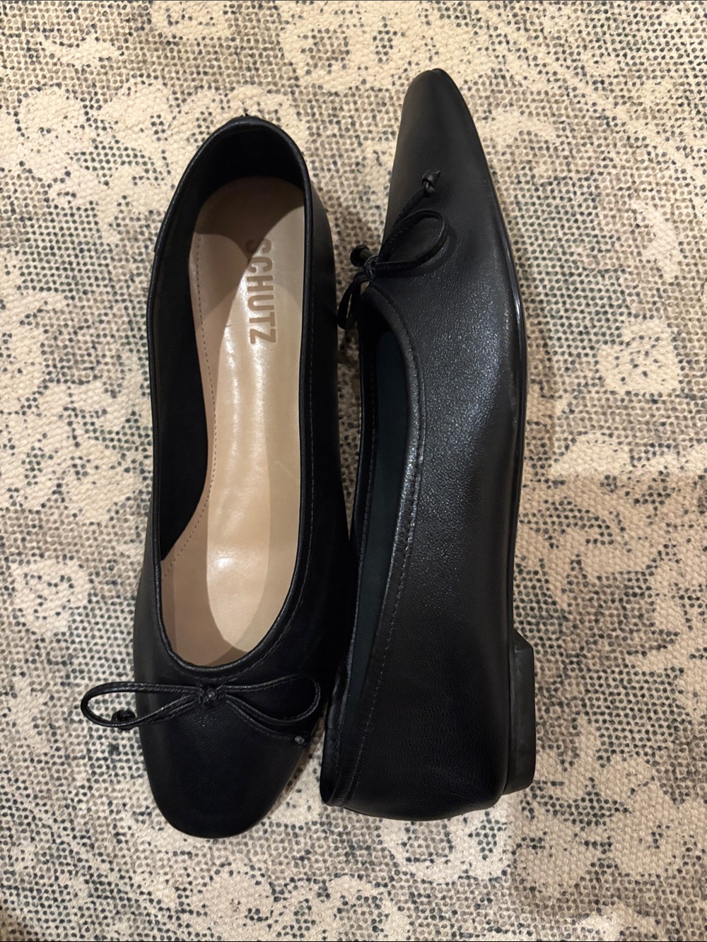 SCHUTZ Black Leather Ballet Flats - Picture 2 of 4